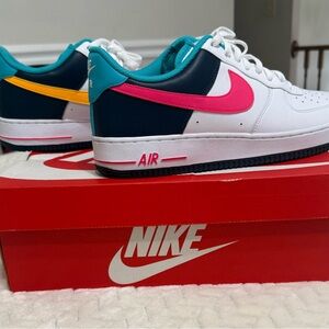 Nike Air Force 1 '07 "South Beach" White Pink Thunder Blue HF4849-100 Mens 11